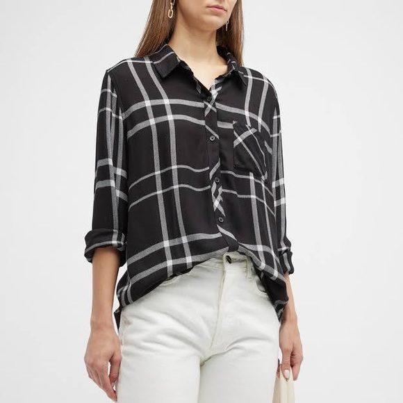 Rails Hunter shirt in Black/White/Gray size Medium - Picture 2 of 6